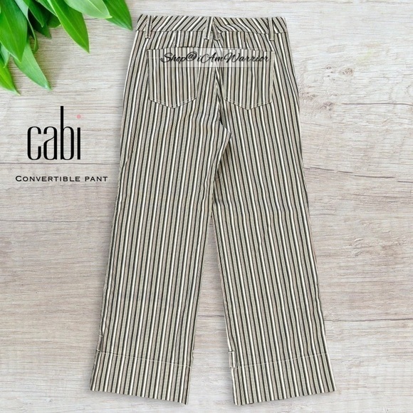 CAbi NWT sage multi- stripe convertible tie strap pants *shop@iamwarrior - Picture 6 of 15